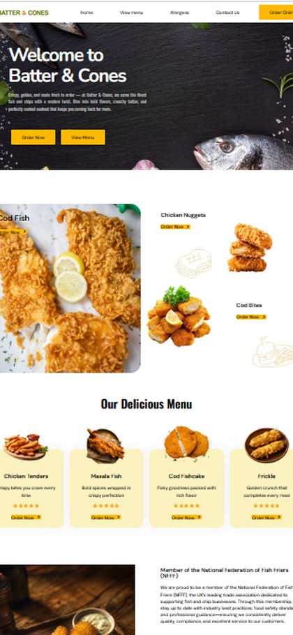 A client's branded ordering app, built by OrderSense®